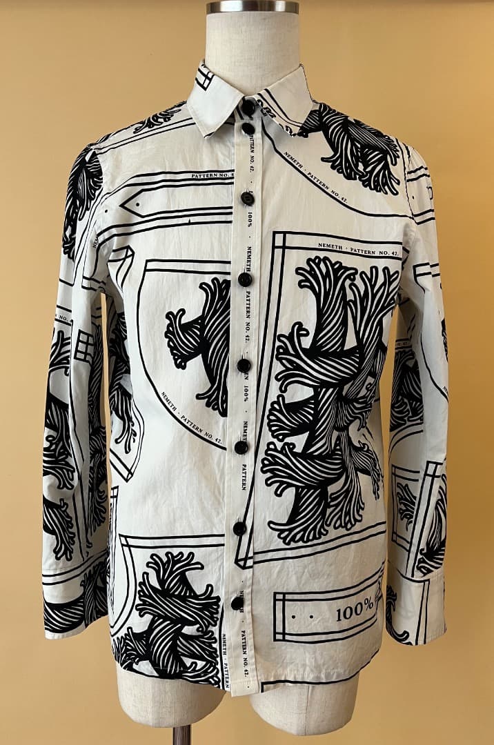 美品:サイズL: Christopher Nemeth ネメス :ロープ柄シャツ