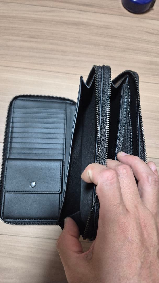 早い者勝ちCOACH 長財布 ブラック レザーダブルファスナー