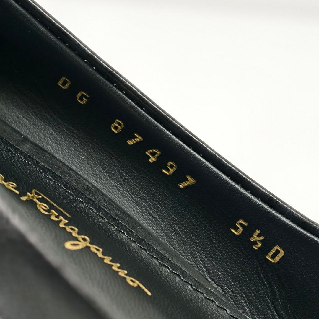 未使用級 フェラガモ ヴァラリボン パンプス CAPUA55 ブラック 22.5