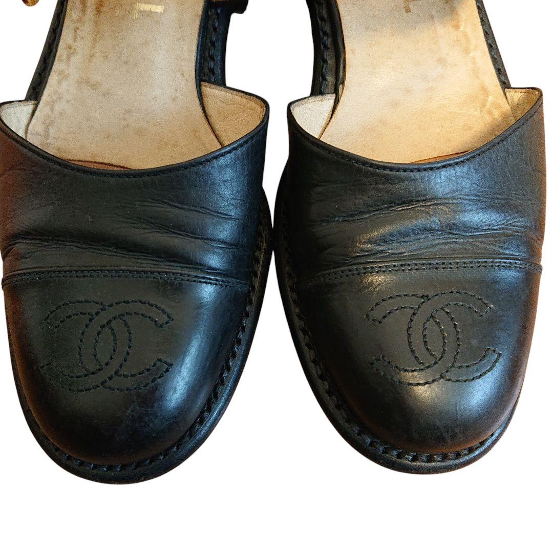 引越SALE価格 オールド CHANEL パンプス ココマーク ストラップ 箱付