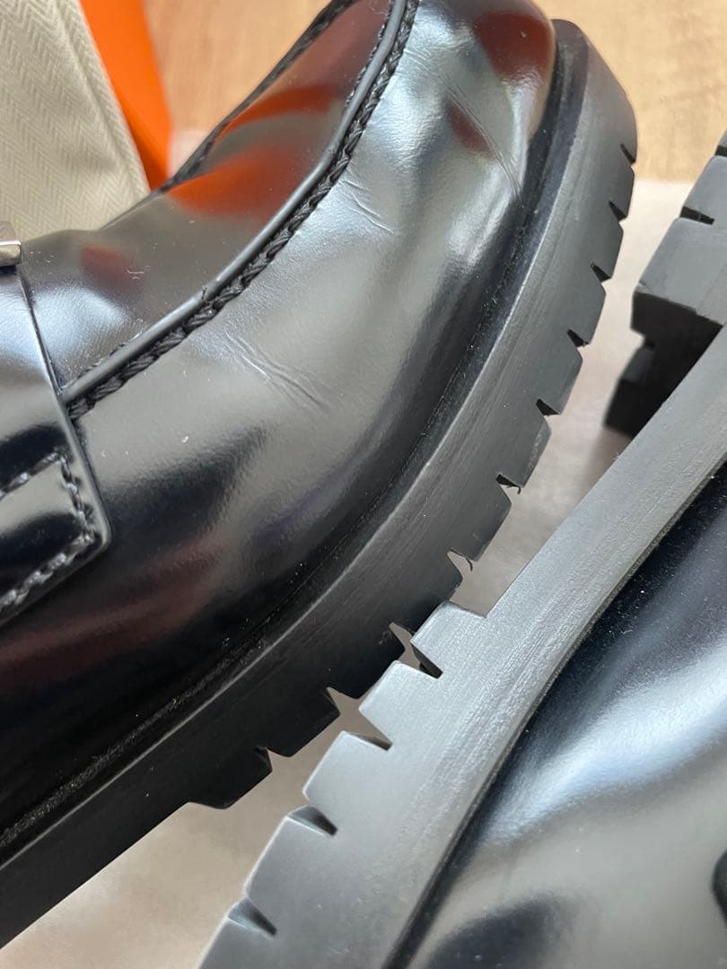 me　美品エルメス　ローファー フォーブル　36.5センチ　モカシン　厚底