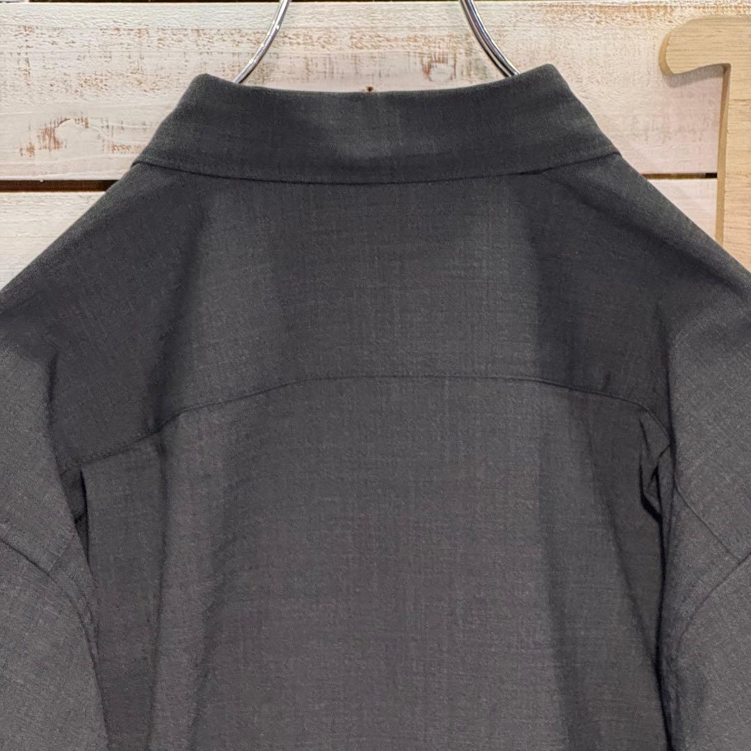 完売品✨MUJI Laboウール混レギュラーカラーシャツ ダークグレー L