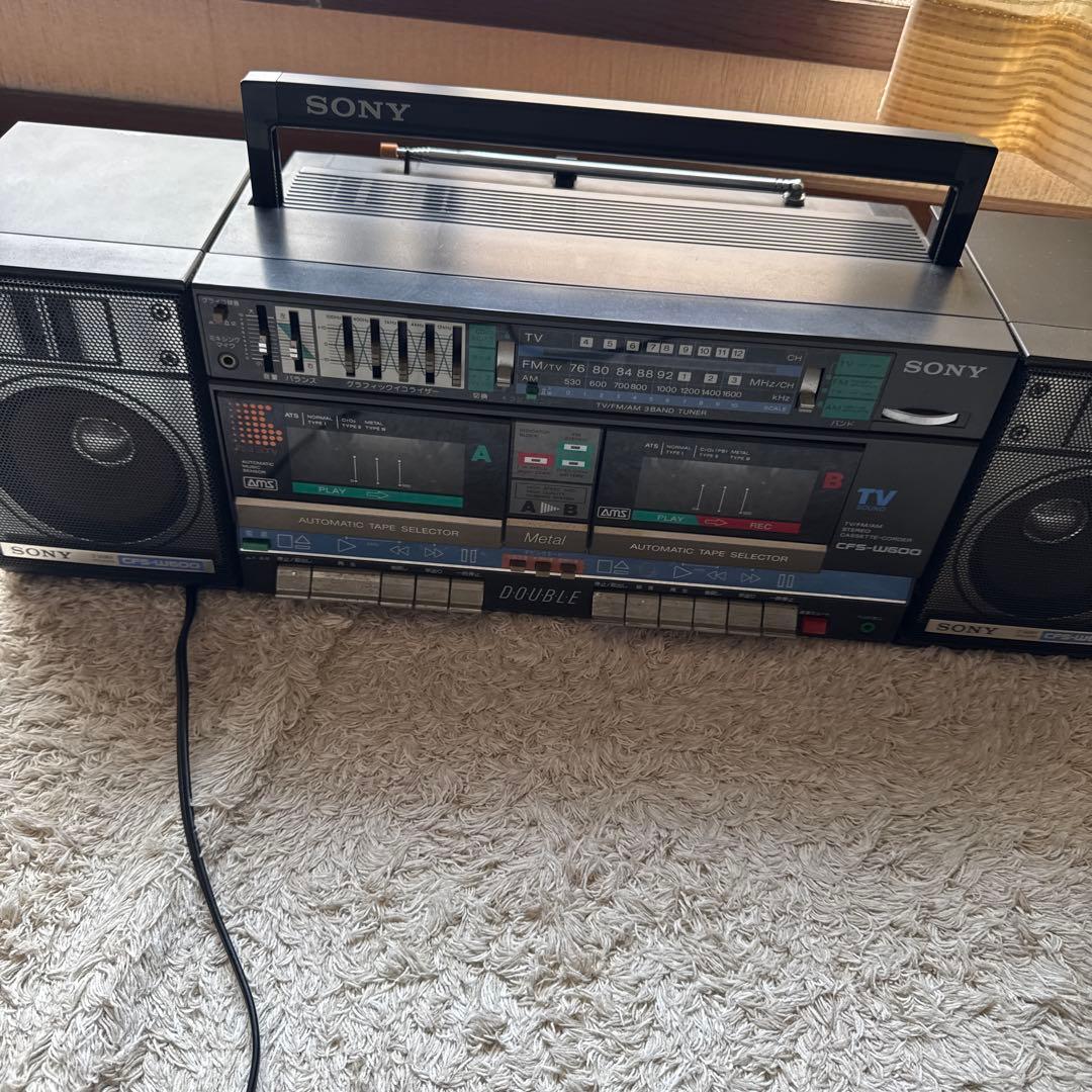 SONY ラジカセ CFS-W600 2WAY ブラック 昭和レトロ
