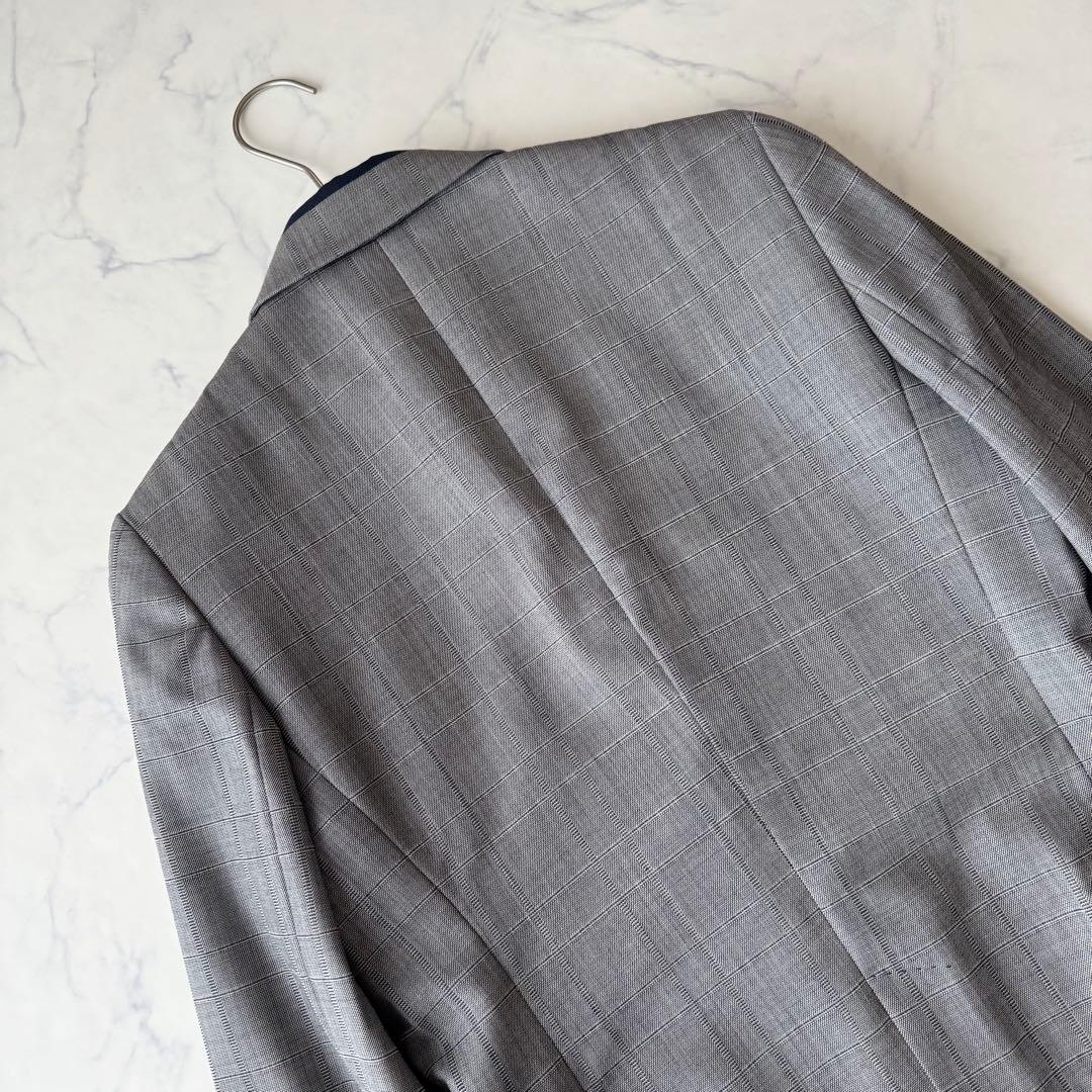 ポールスミス ウール シルク セットアップ パンツスーツ チェック 裏地花柄 L