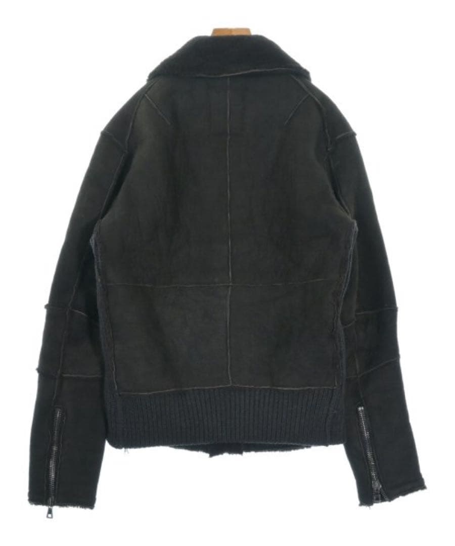 TRANSIT UOMO イタリア製ニット切替リアルラムレザームートンジャケット