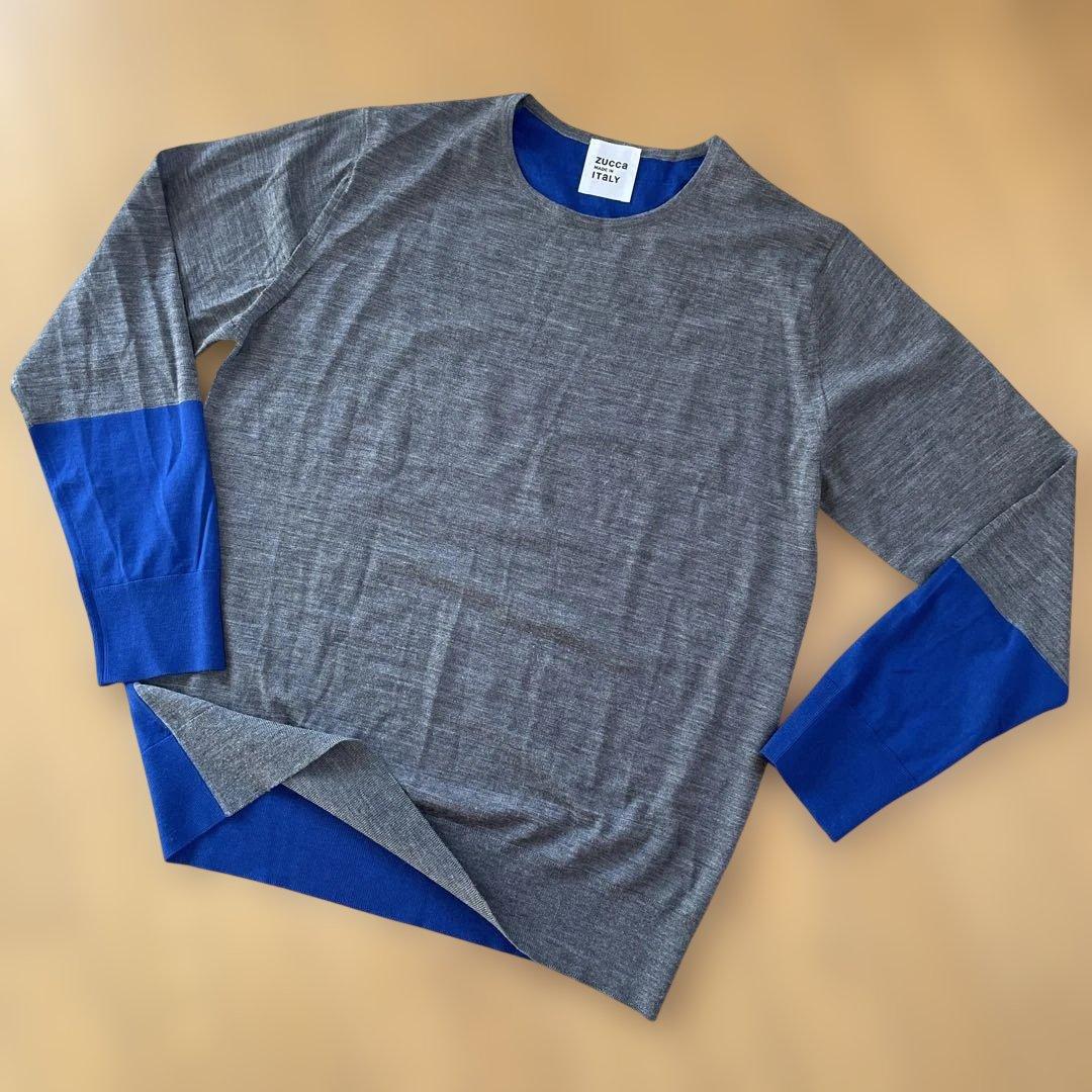 春も着れる美配色　ズッカ　イタリア製ニット　セーター