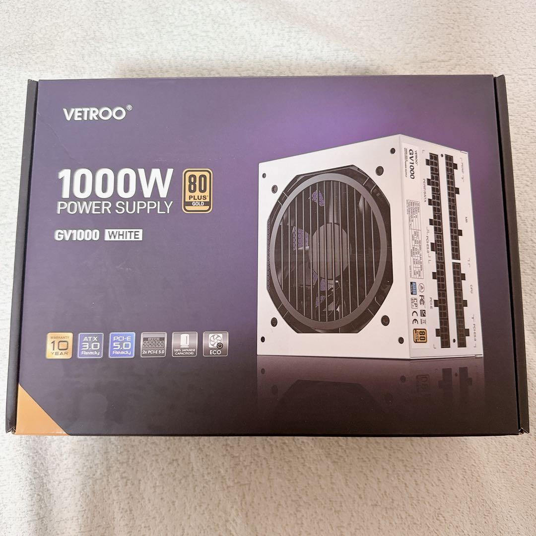 Vetroo 1000w ATX電源 ホワイト