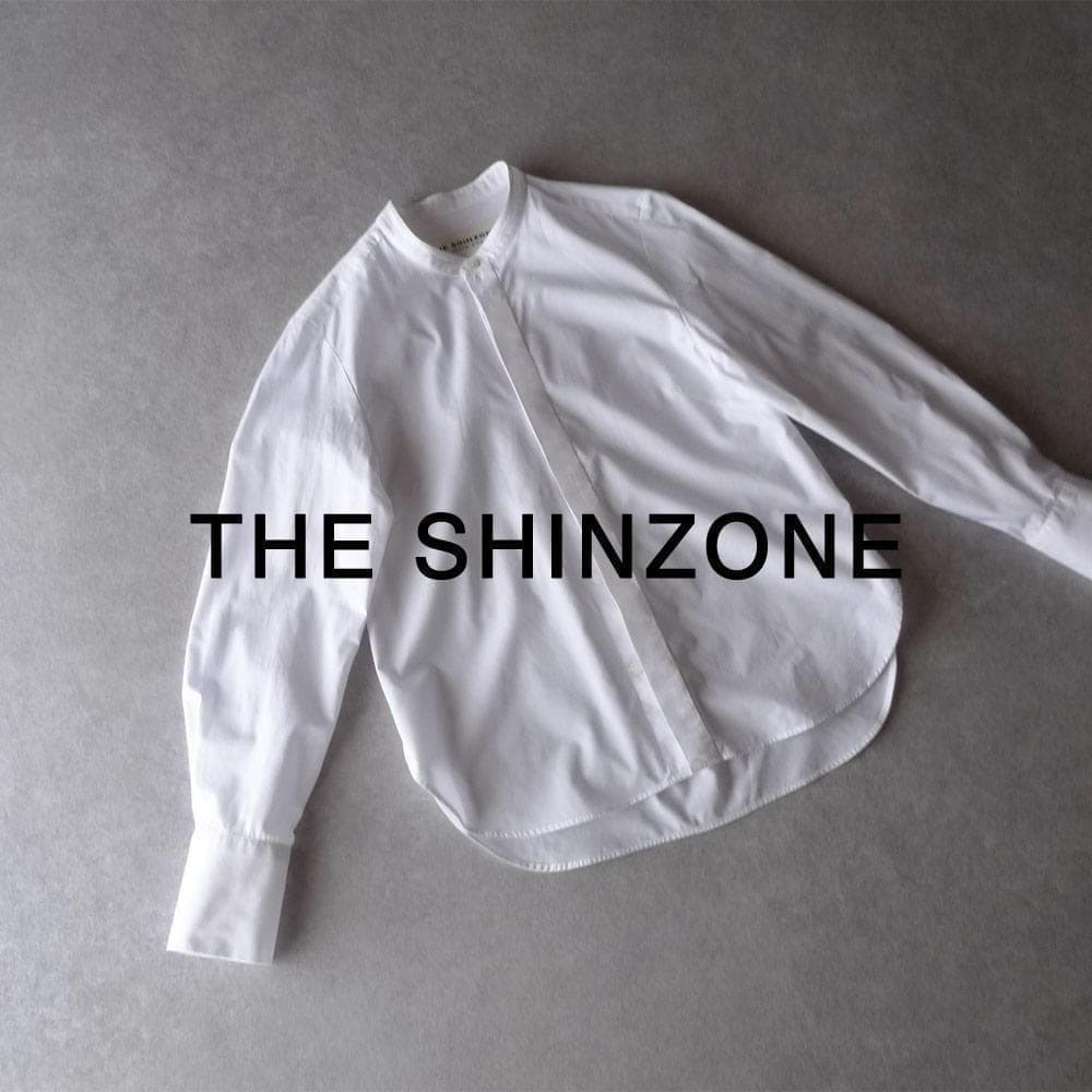 美品 ザ シンゾーン スタンドカラーブラウス ホワイト SHINZONE 410