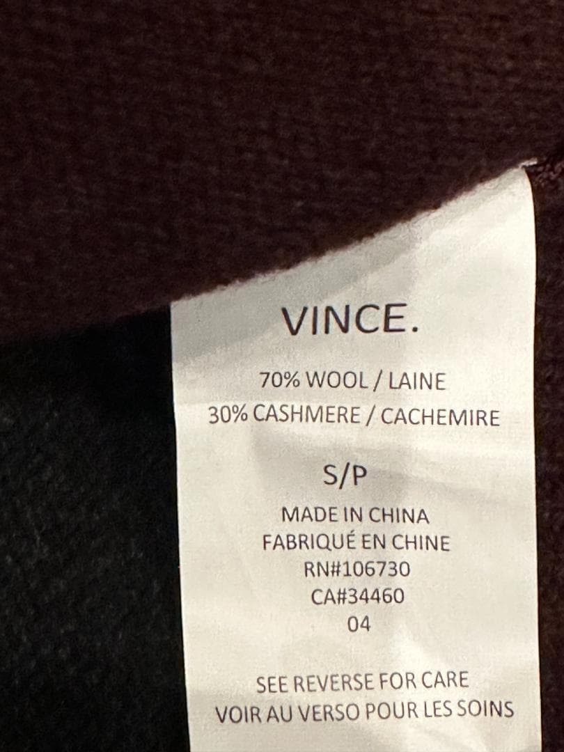 専用❣️新品Vinceヴィンス カシミヤブレンド ブロックニット　Sサイズ
