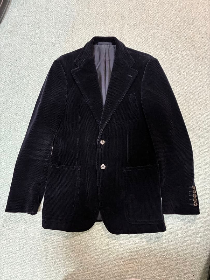 GUCCIグッチ　ネイビー コーデュロイ 2ボタンジャケット