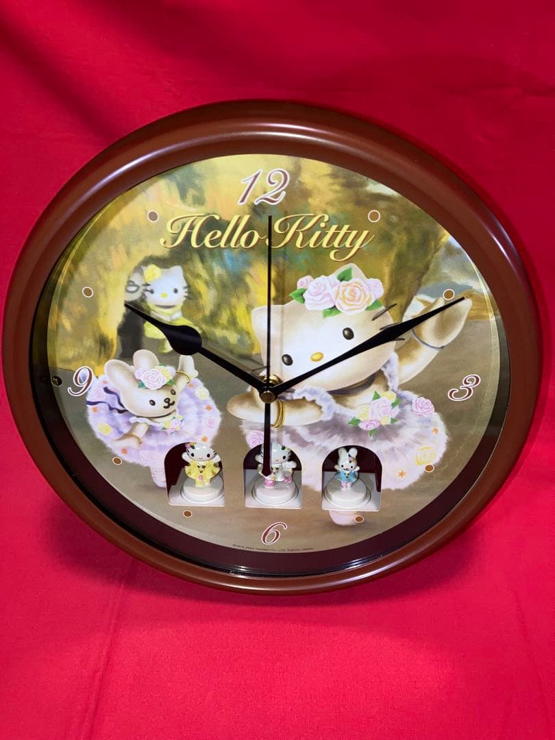 【中古品】ハローキティ からくり時計　バレリーナ