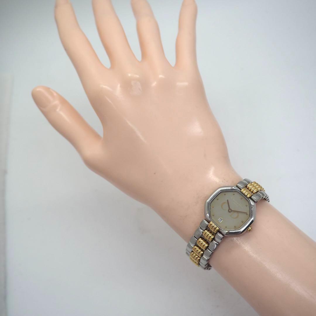 499 クリスチャンディオール　レディース　時計　オクタゴン　コンビ　デイト