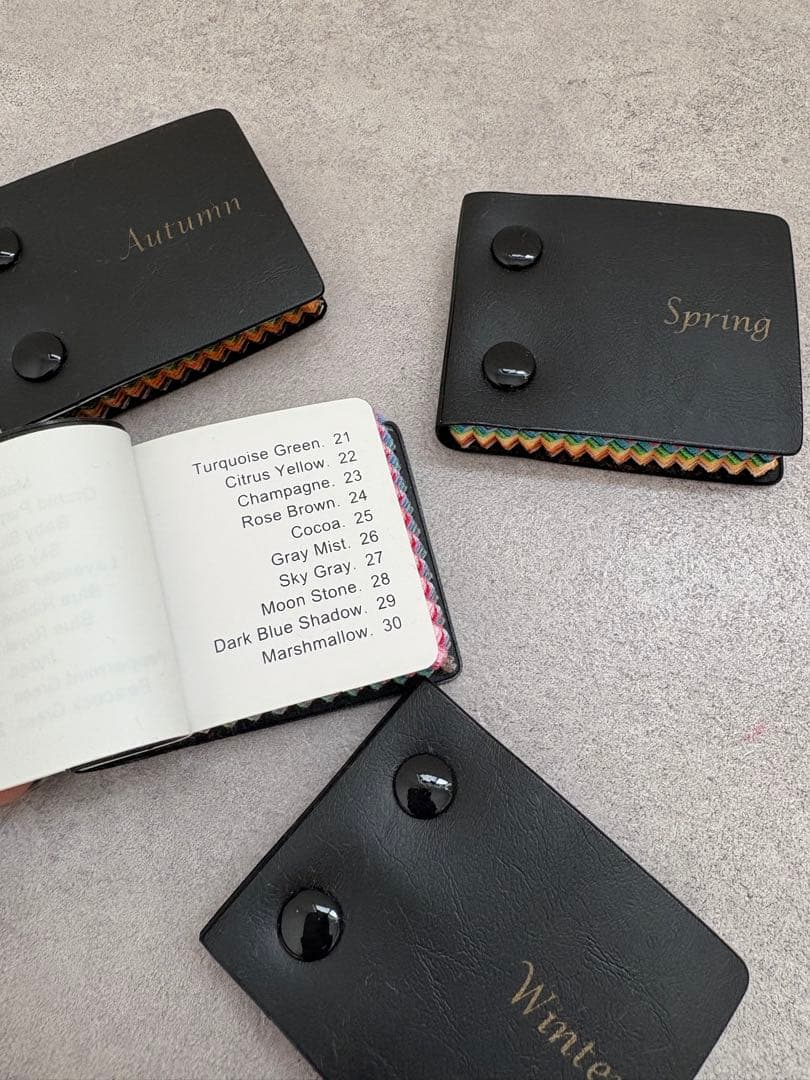 ケース付き、シール付きで便利！パーソナルカラー診断用ドレープ120色など