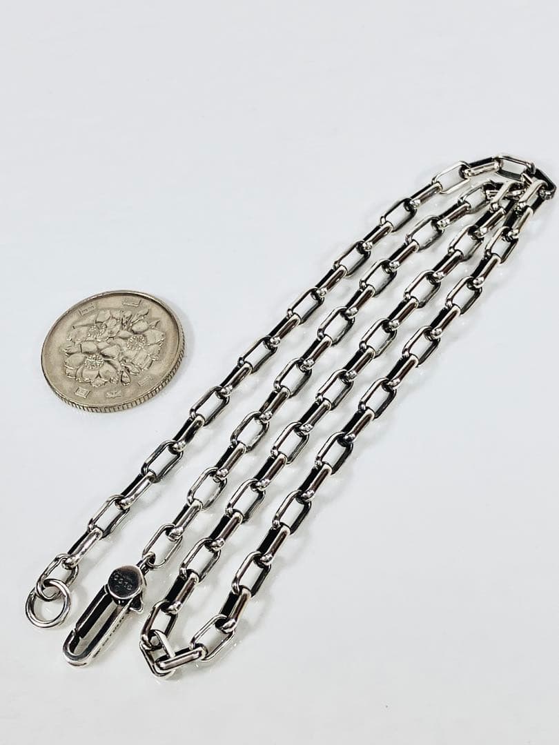 【美品】GUCCI レクタングル チェーン ネックレス 男女兼用　SV925