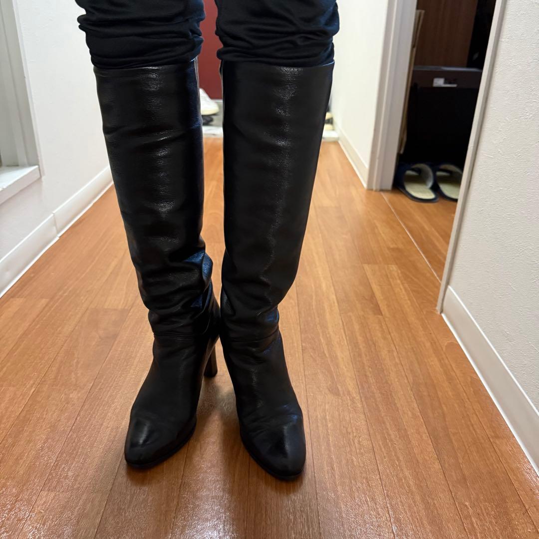 【美品】柔らかレザー ジミーチュウ レディース ロングブーツ ヒール