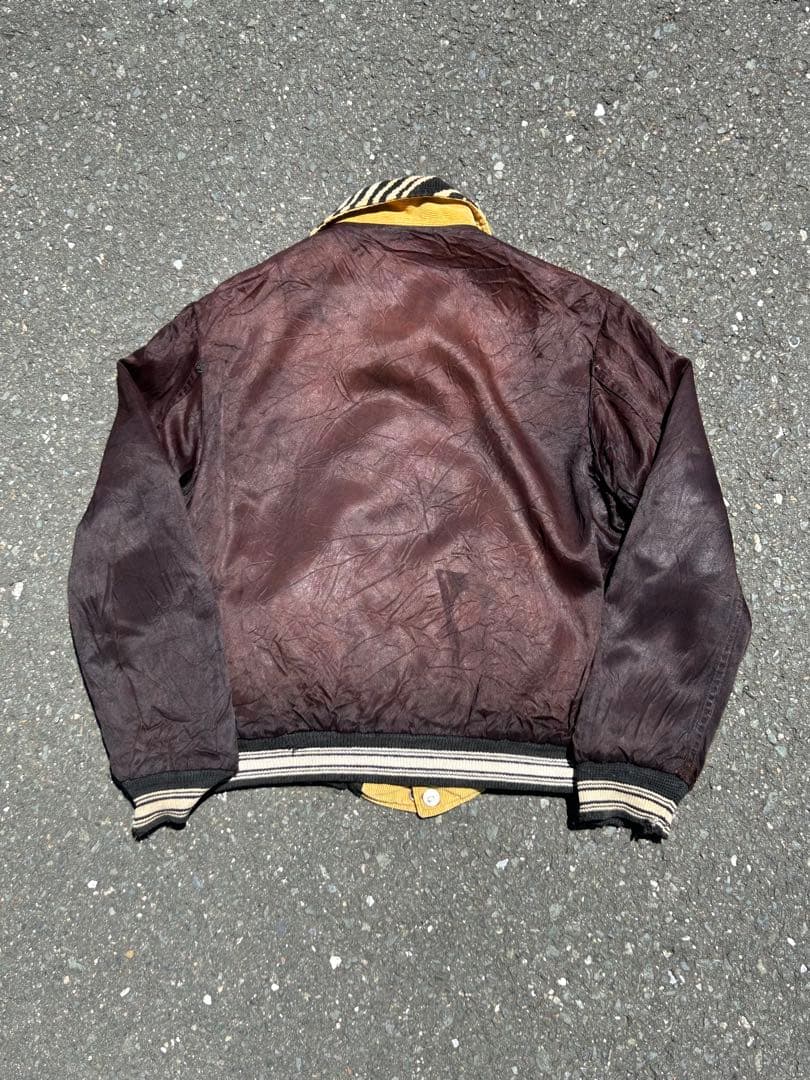 【50s】ゼブラ ジャケット サテン コーデュロイ リバーシブル