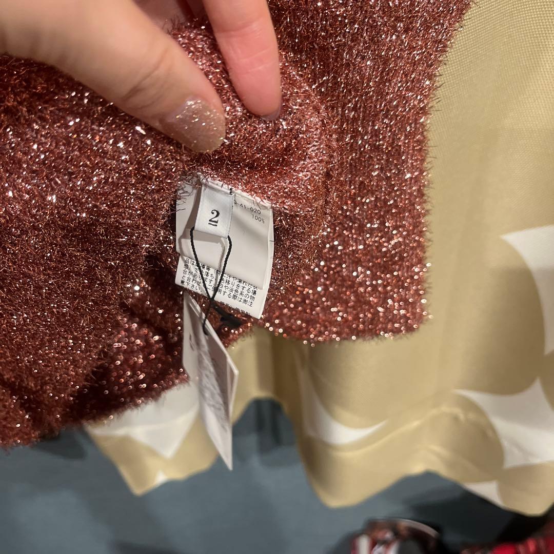 【LOULOU WILLOUGHBY】フィルムラメミドルカーディガン