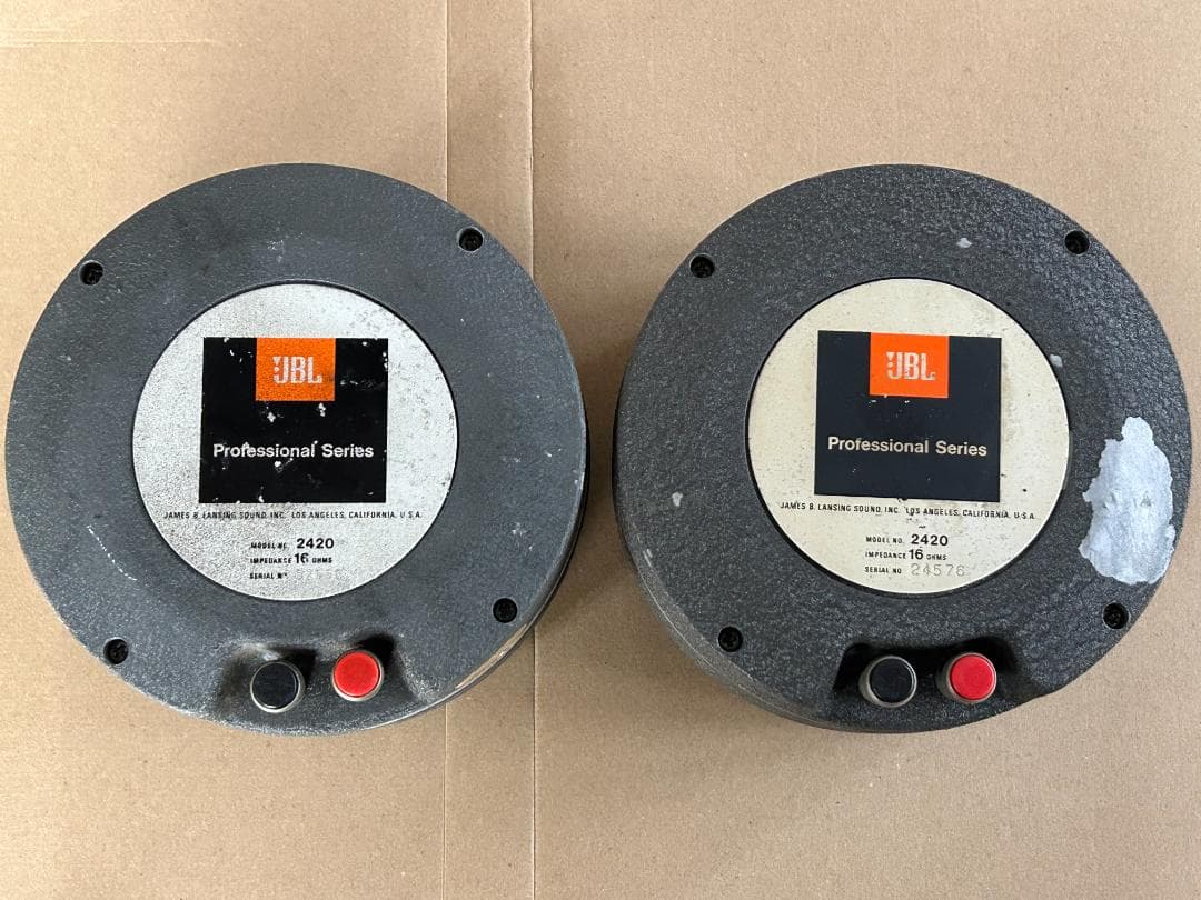 A*2様 JBL 2420 1インチ口径ドライバーユニット2個　中古動作確認済