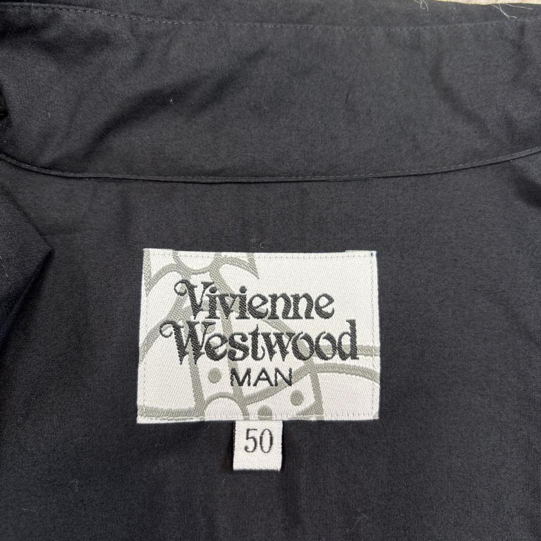 美品【ヴィヴィアンウエストウッドメン】ブラック　オーブ　七分袖　変形シャツ　50