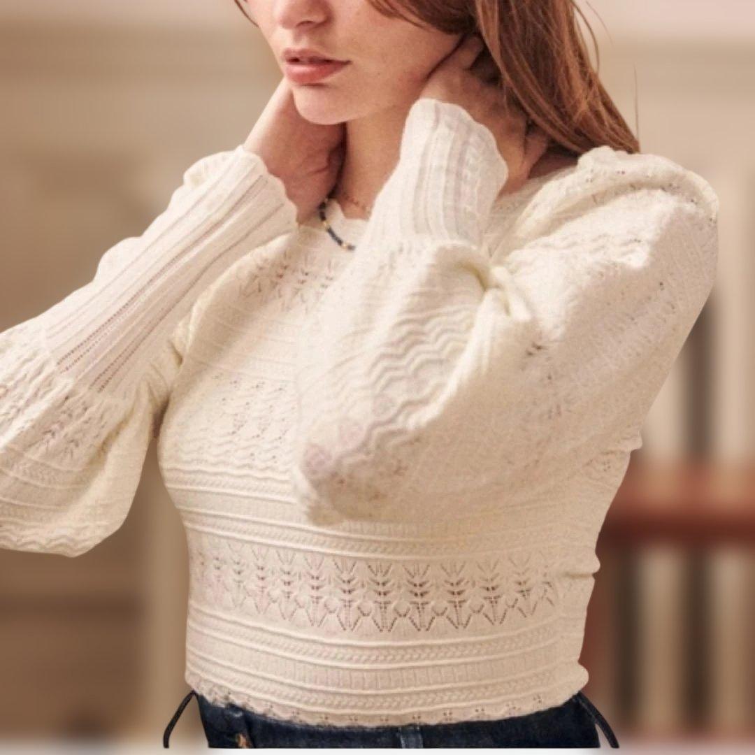Sezane　セザンヌ　ブラウス　ニット　M　ホワイト　Roma Jumper