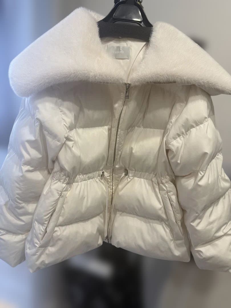 a*〇様 CELFORD ファー襟付キルティングショートコート アイボリー36