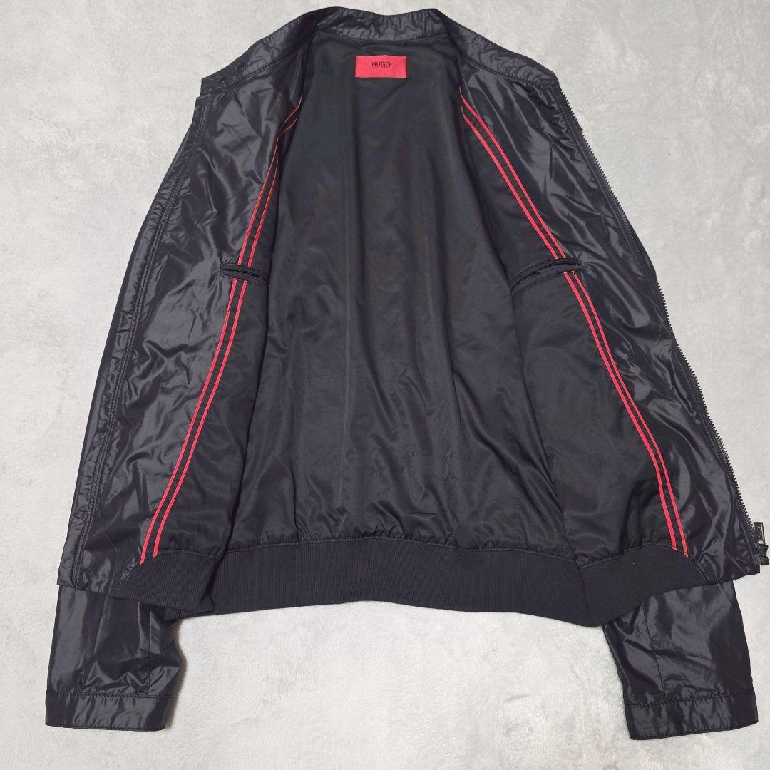 美品 ヒューゴボス ナイロン ライダース XL 赤タグ パンチング