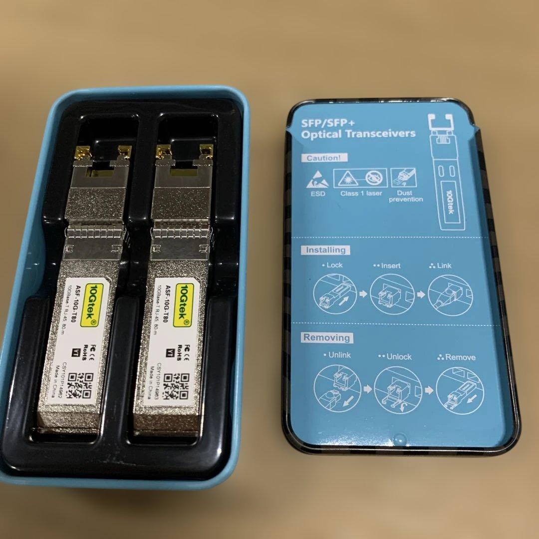 新品　10Gtek 10GBase-T SFP+モジュール　RJ-45 2個入り