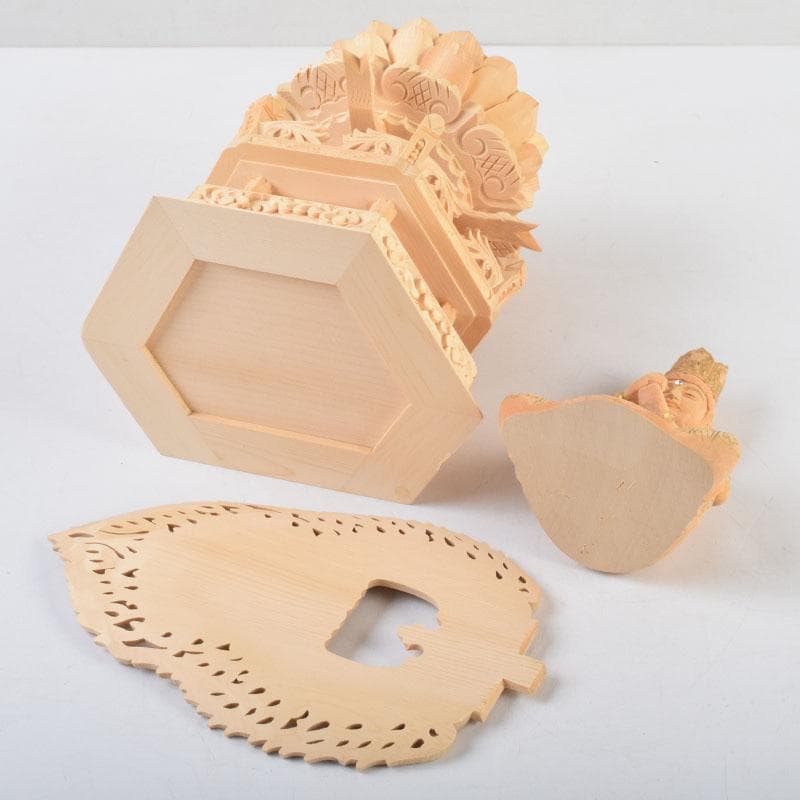 Khontao　仏教美術　桧彫刻　大日如来像　仏像　華鬘台　C　9059