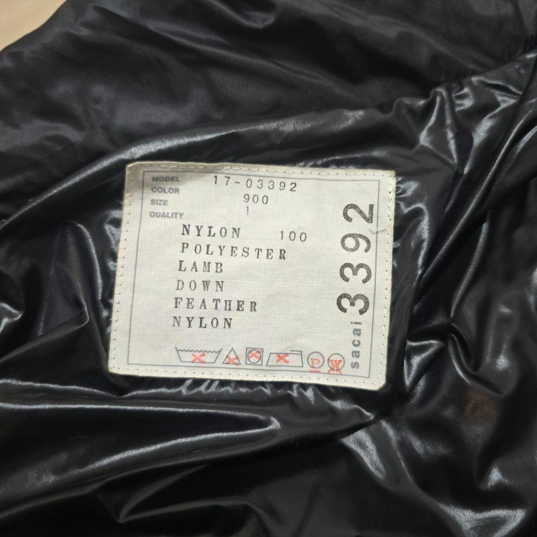 sacai ファー付き　ブラック　ダウンジャケット