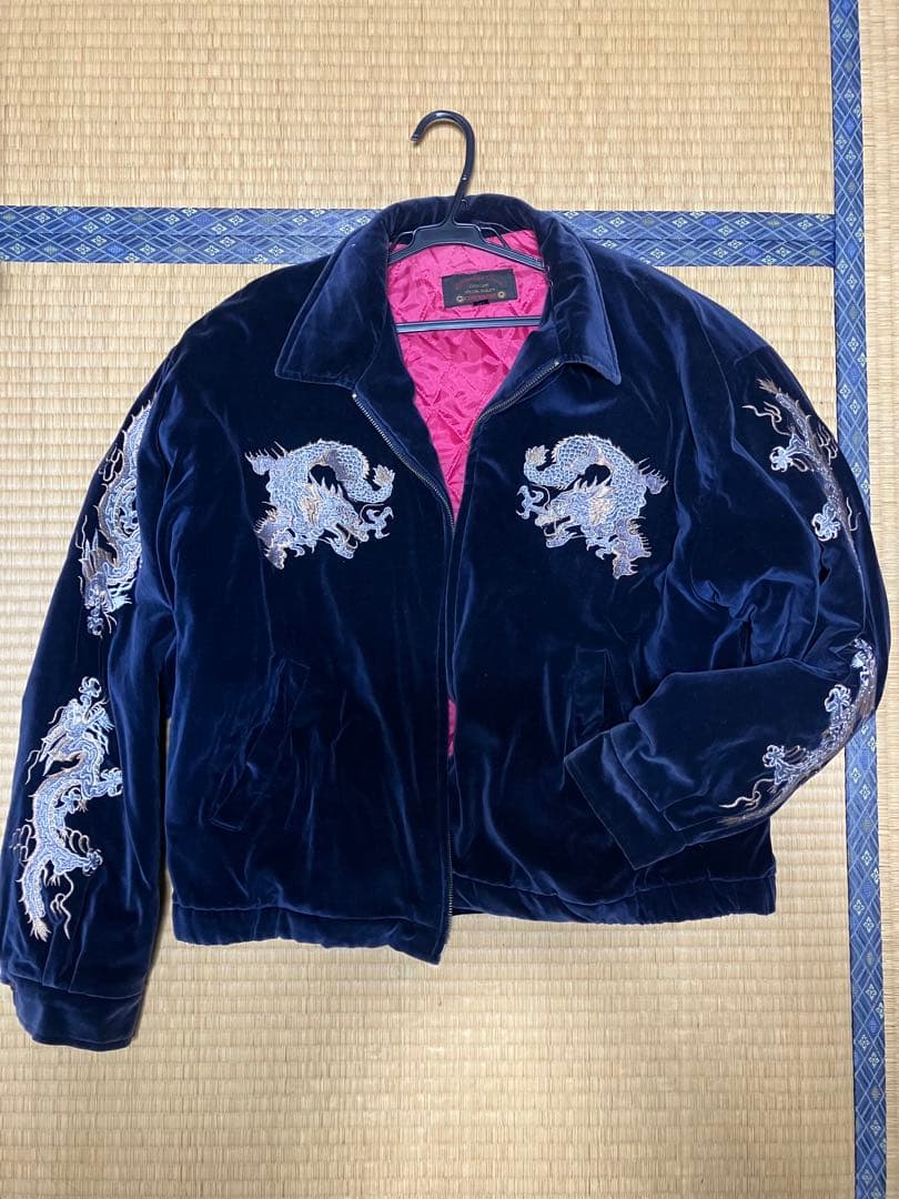 J*n様 90s ベロア 刺繍 コート 龍 両胸・背中刺繍 和柄 スカジャン風