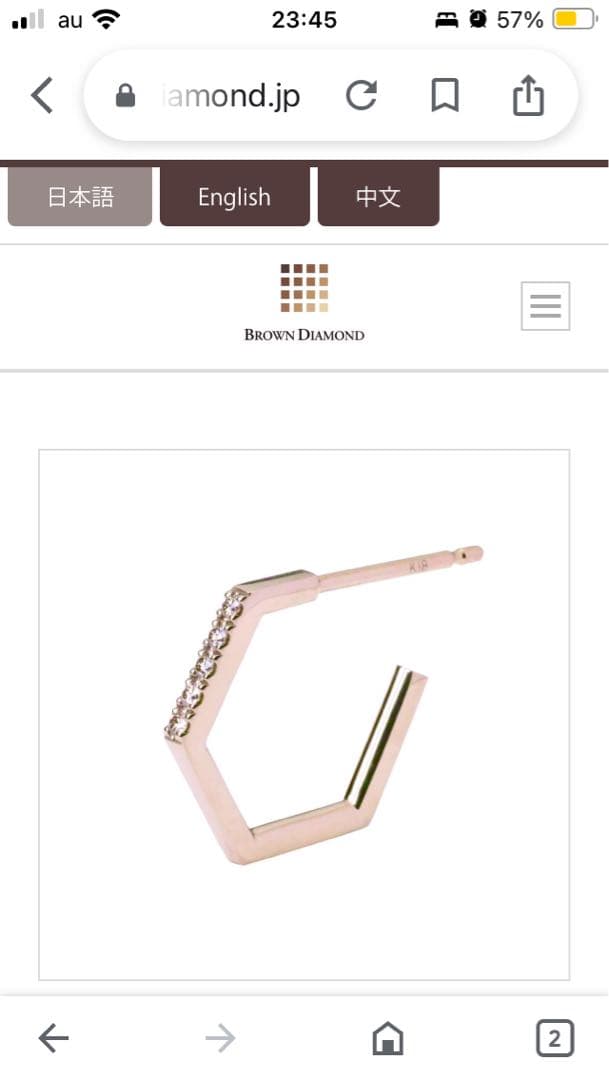 【美品】kashikey ブラウンダイヤモンド　ピアス