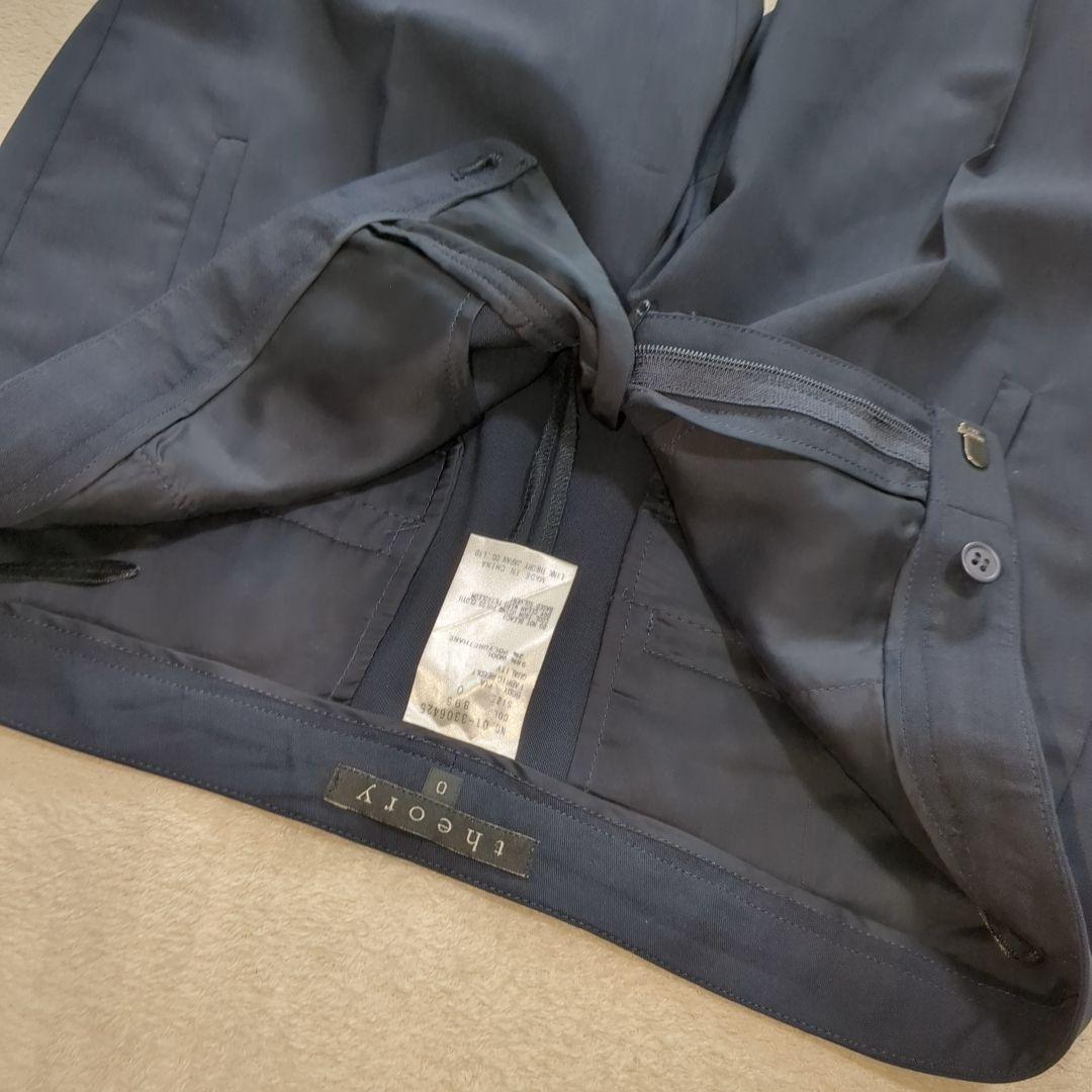 極美品 セオリー TAILER パンツスーツ セットアップ ネイビー 無地