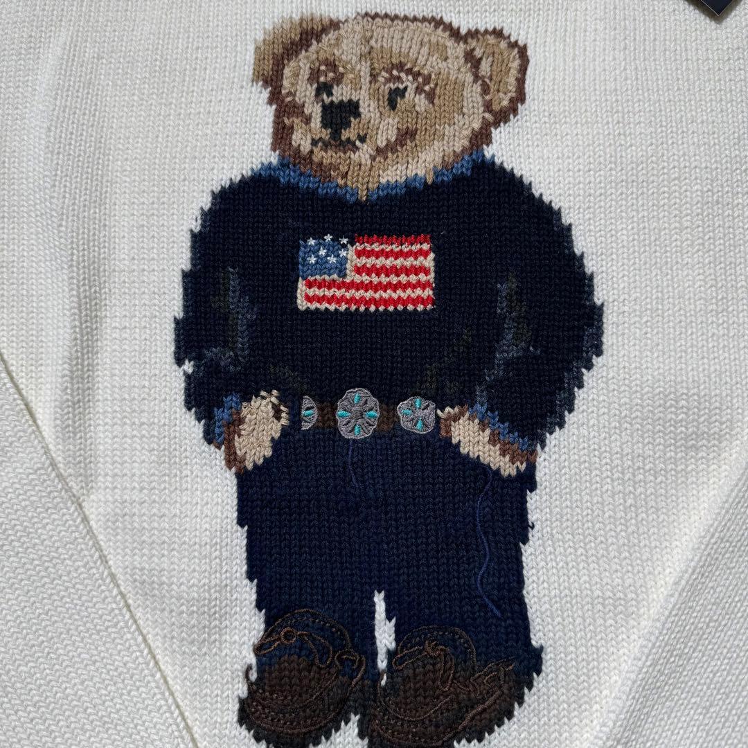 L ラルフローレン ポロベア ニット セーター ホワイト メンズ　レディース