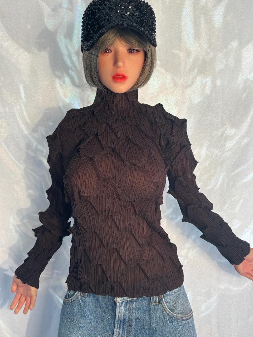 ISSEY MIYAKE 変形 立体プリーツ プリーツブラック M