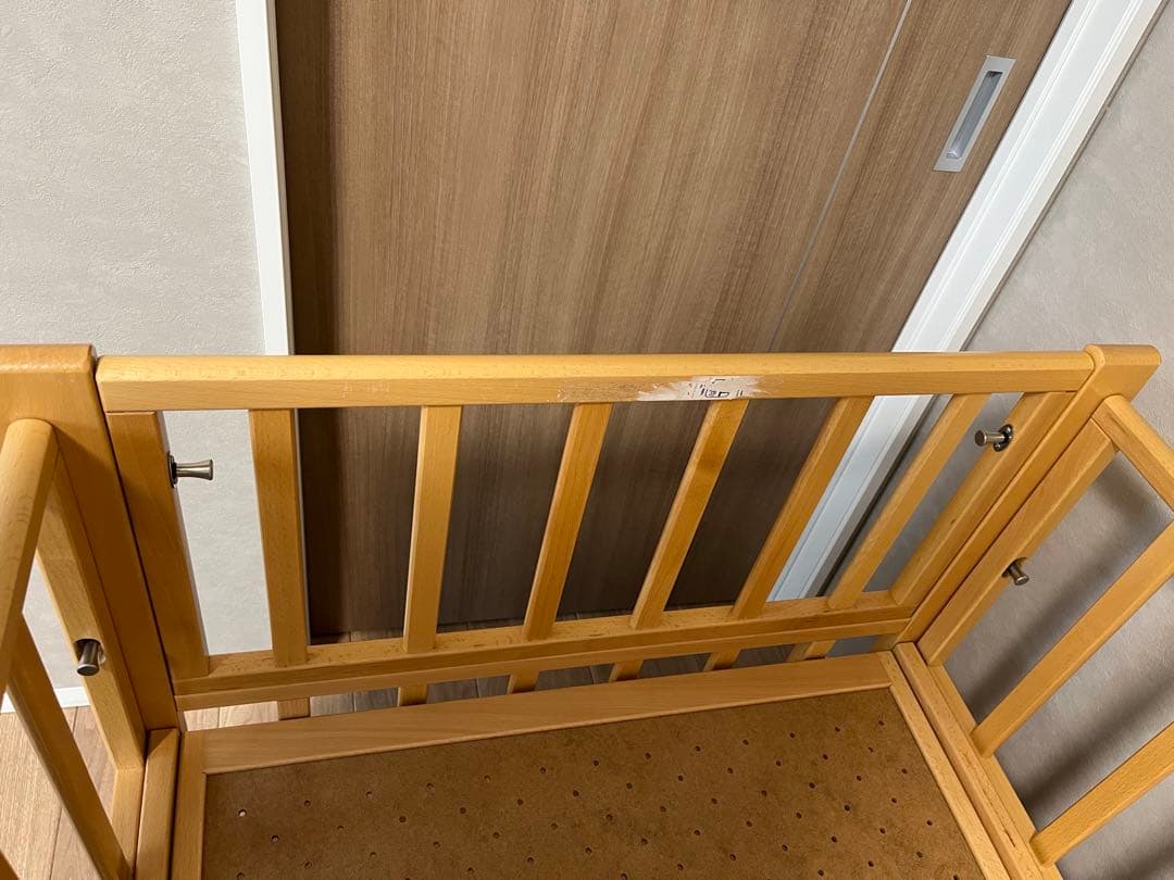 ベビーベッド　ヤマサキ　yamasaki スリーオープンベッド　べッドガード付き