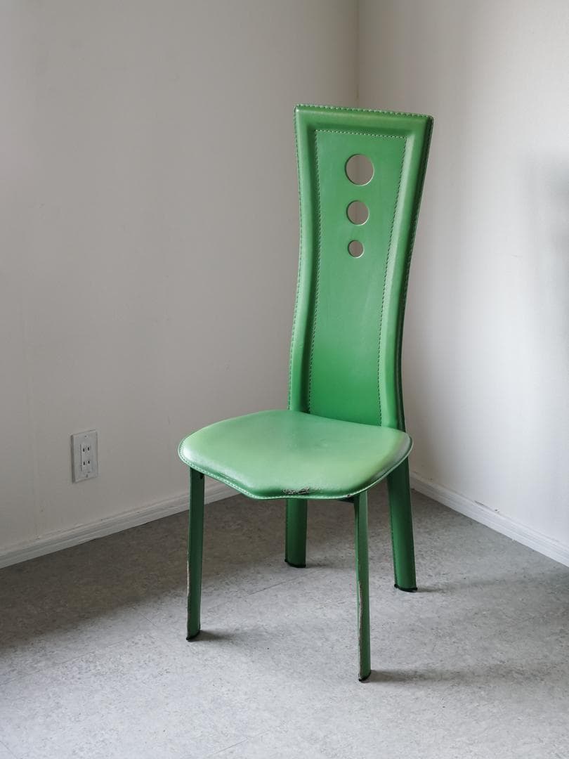 80-90's vintage ハイバック チェア グリーン ポストモダン