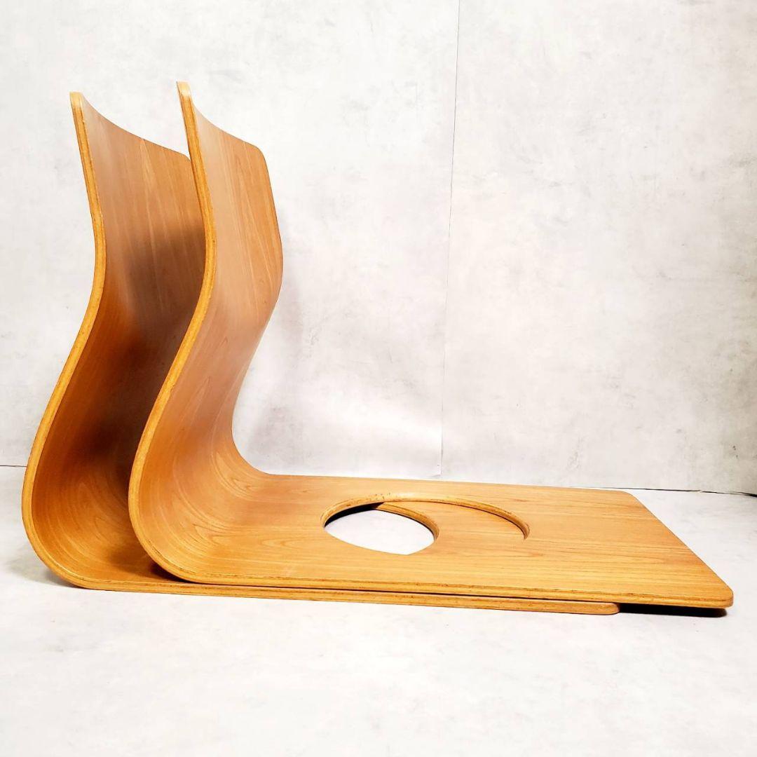 Tendo 天童木工 藤森健次 デザイン 座椅子 欅 曲木 和モダン 2脚セット