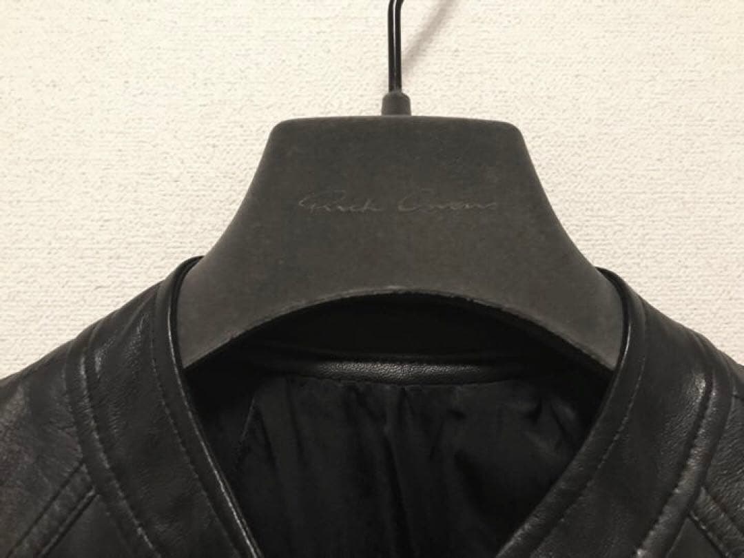 【Rick Owens】リックオウエンス　レザー　ライダース　黒　インターシャ