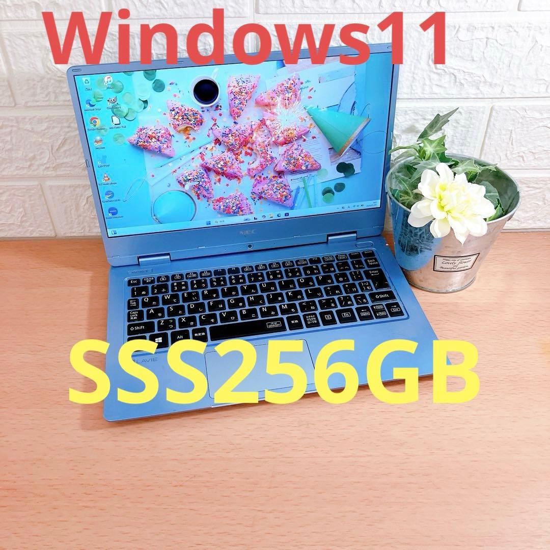 小型軽量・爆速SSD・初心者OK！Windows11青ブルーノートパソコン☆
