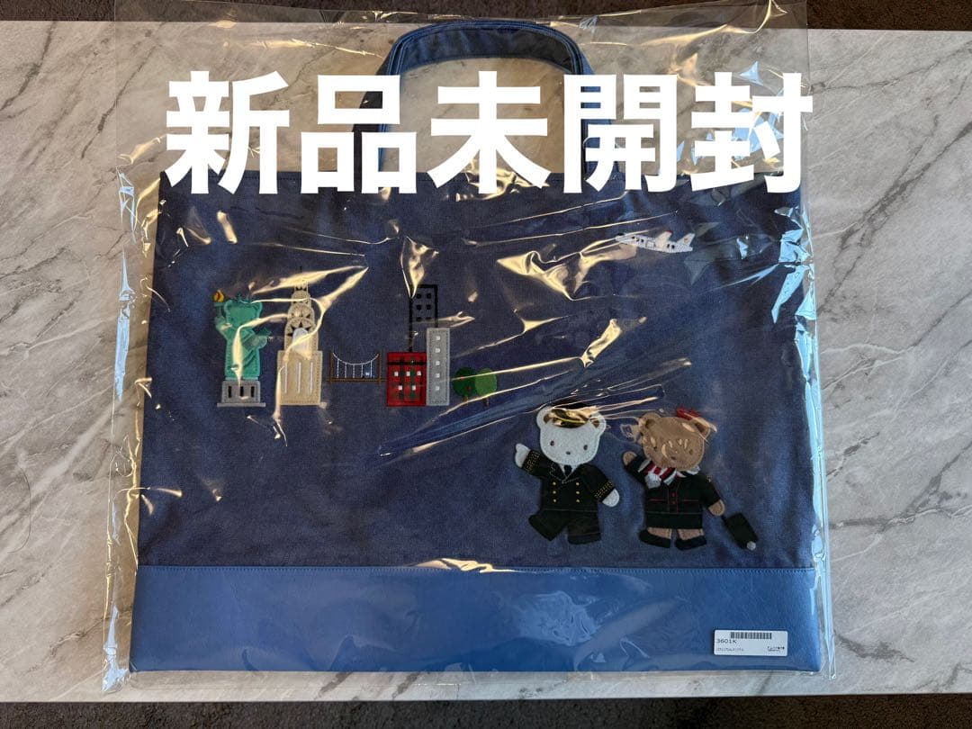 新品 ファミリア familiar JAL 限定デニム　バッグ　飛行機　NY