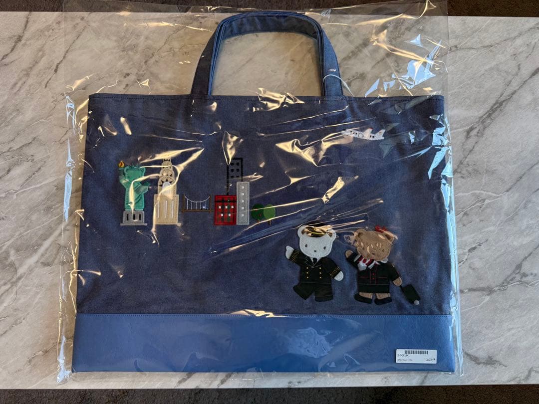 新品 ファミリア familiar JAL 限定デニム　バッグ　飛行機　NY