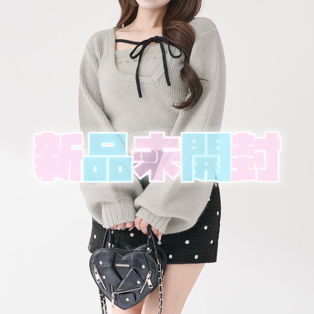 Darich アシメレイヤードニットトップス GRY