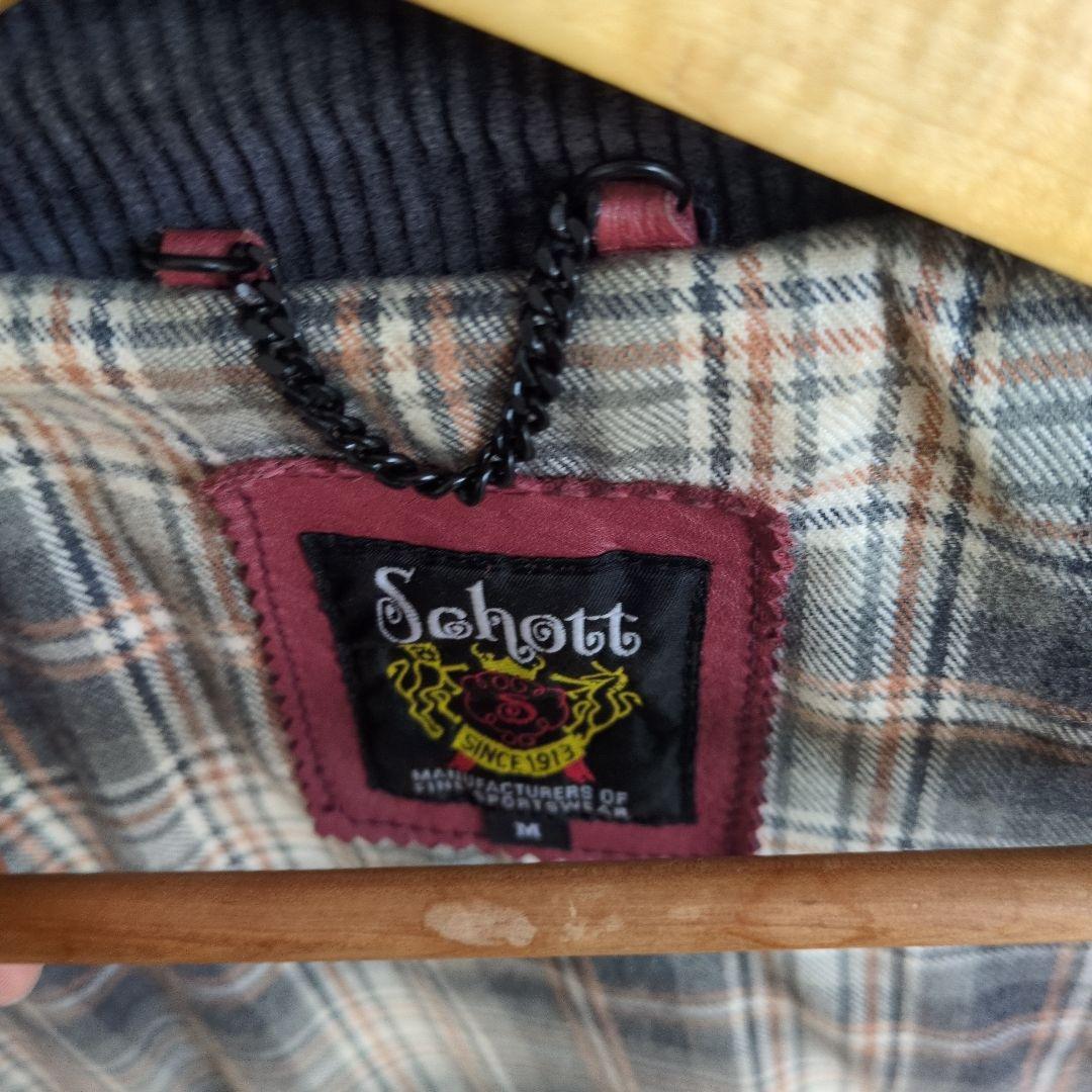 な*屋様 schott　ライダースジャケット　しわ加工　ワインレッド