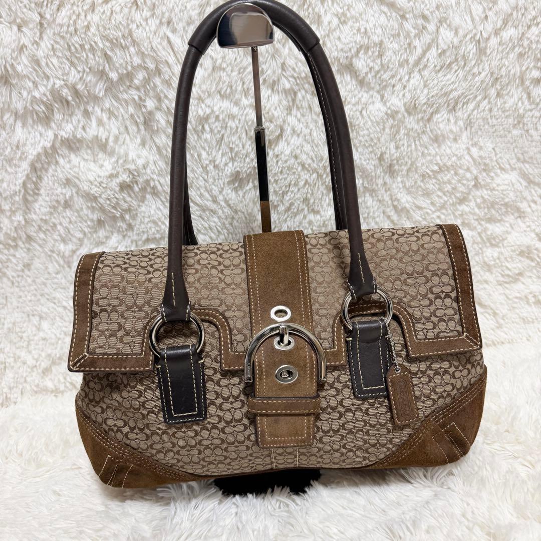 coach ソーホー　スエード　ハンドバッグ　ミング　シグネチャー