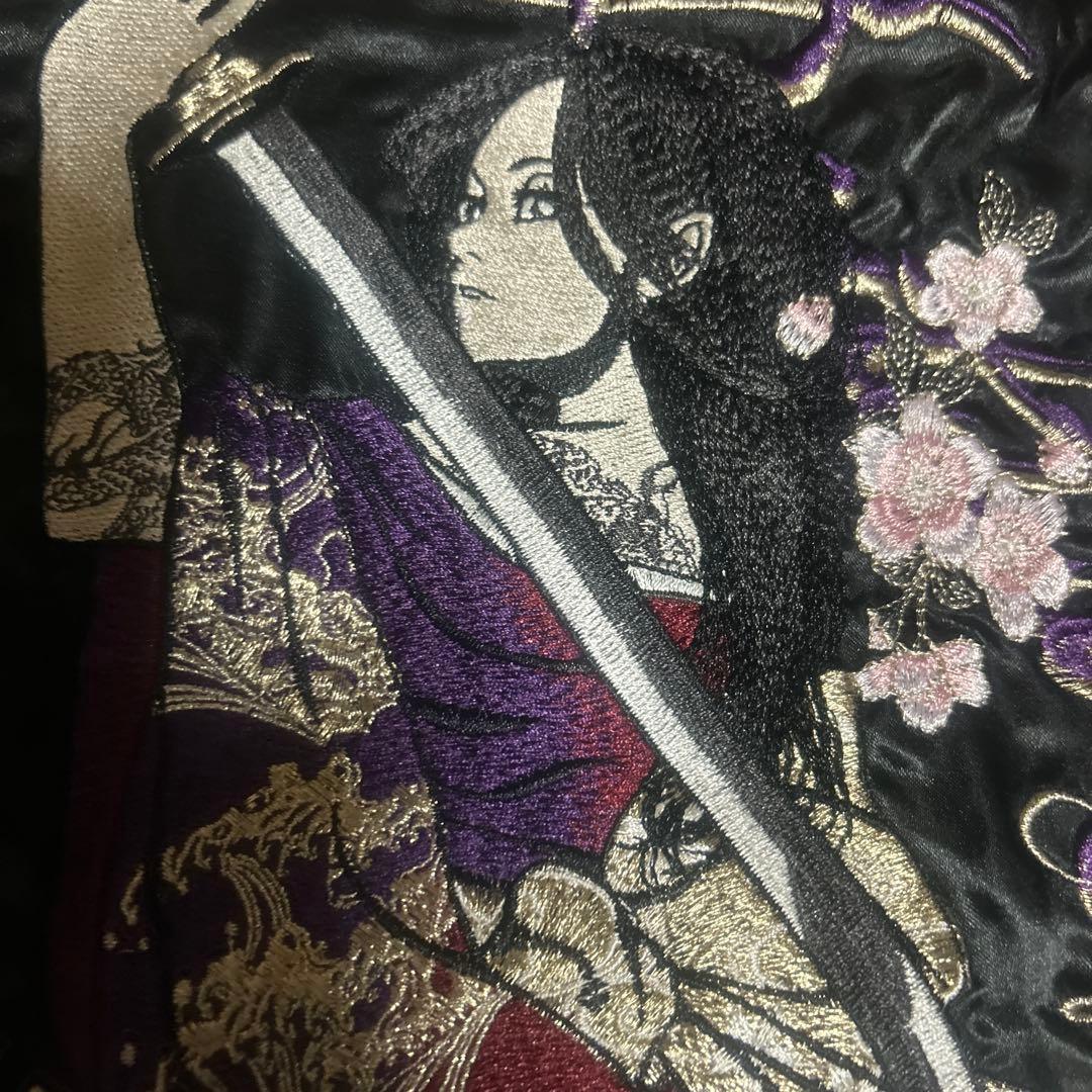 ☆【希少】絡繰魂 L 抜刀娘 刺繍 スカジャン 和柄 派手☆