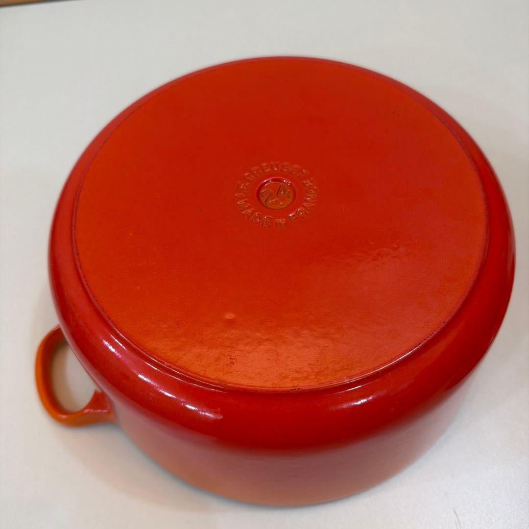LE CREUSET ココット ロンド 両手鍋 24cm オレンジ