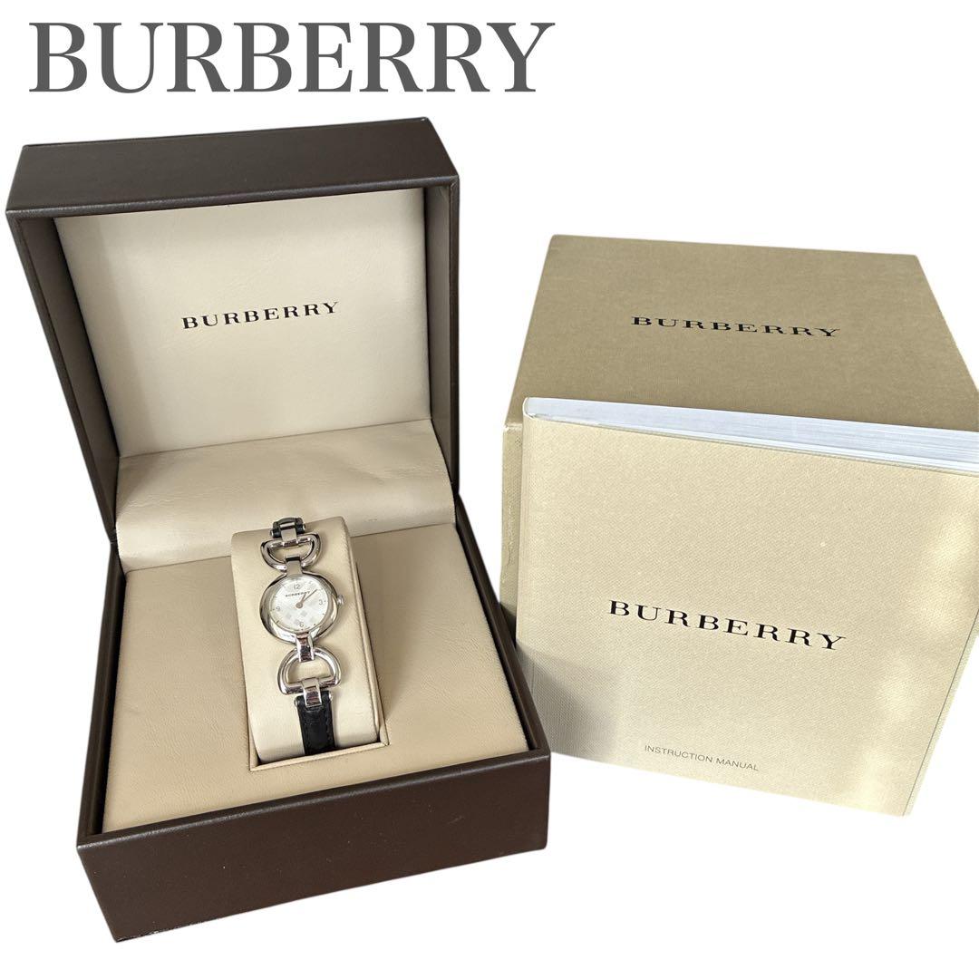 BURBERRY バーバリー 腕時計 美品 新品電池 レザーベルト チェック柄