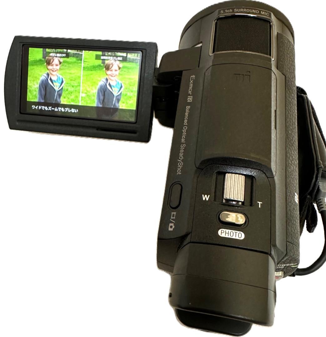 ＜動作品＞SONY FDR-AX35 4Kビデオカメラ 充電器レンズガードなど付