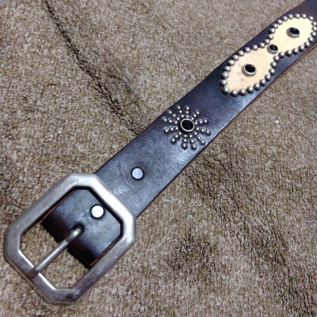 36inch Overlay Peanut スティングレイ スタッズベルト 茶芯