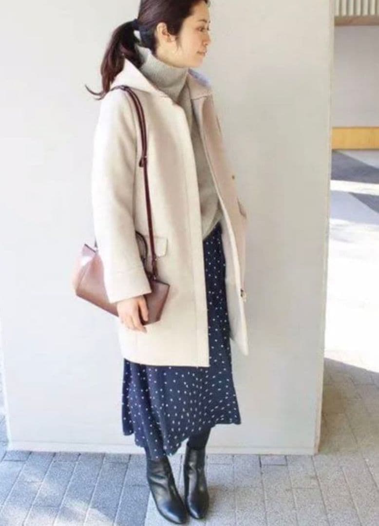 IENA イエナ二重織　フードコート 取り外し可能 生成り34 49500円